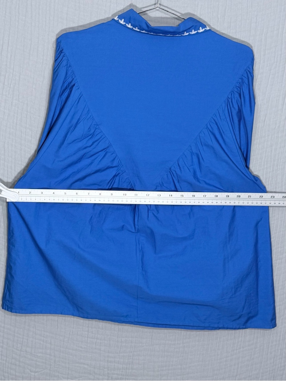 💙 Zara | 100% COTTON | Embroidered Western Blue Blouse | Small - Picture 5 of 7
